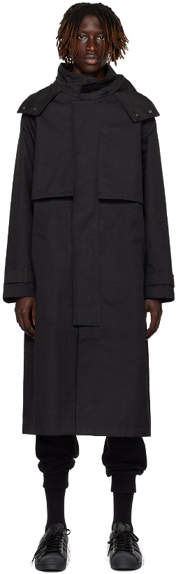 Photo: Y-3 Black Hooded Trench Coat