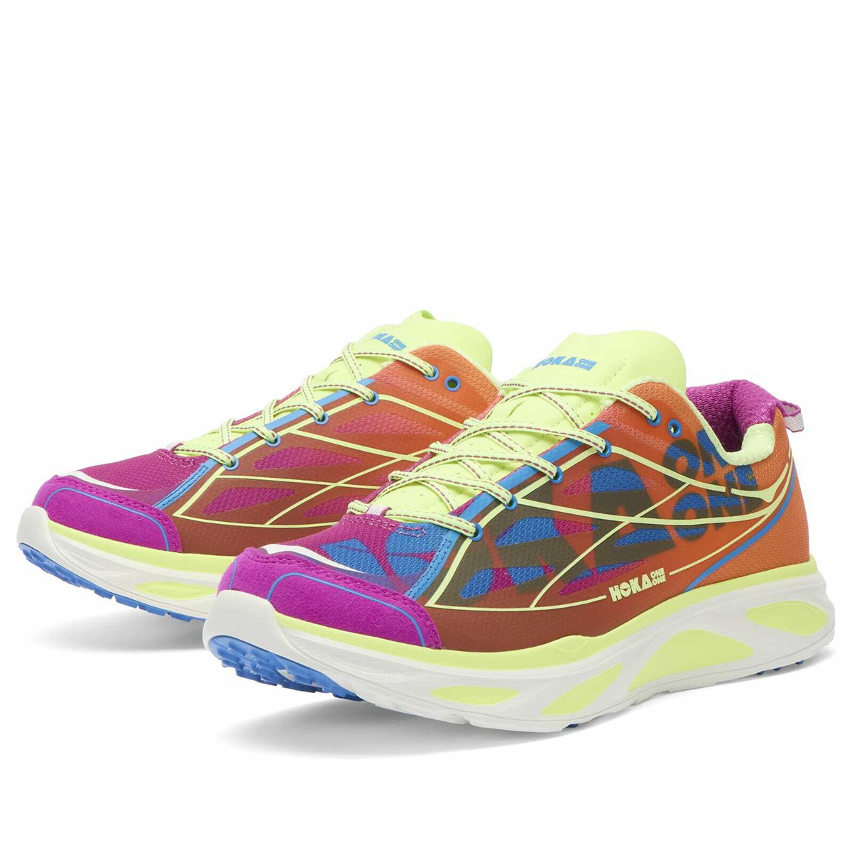 Hoka One One Huaka Pro Sneaker in Fuchsia/Neon Yuzu