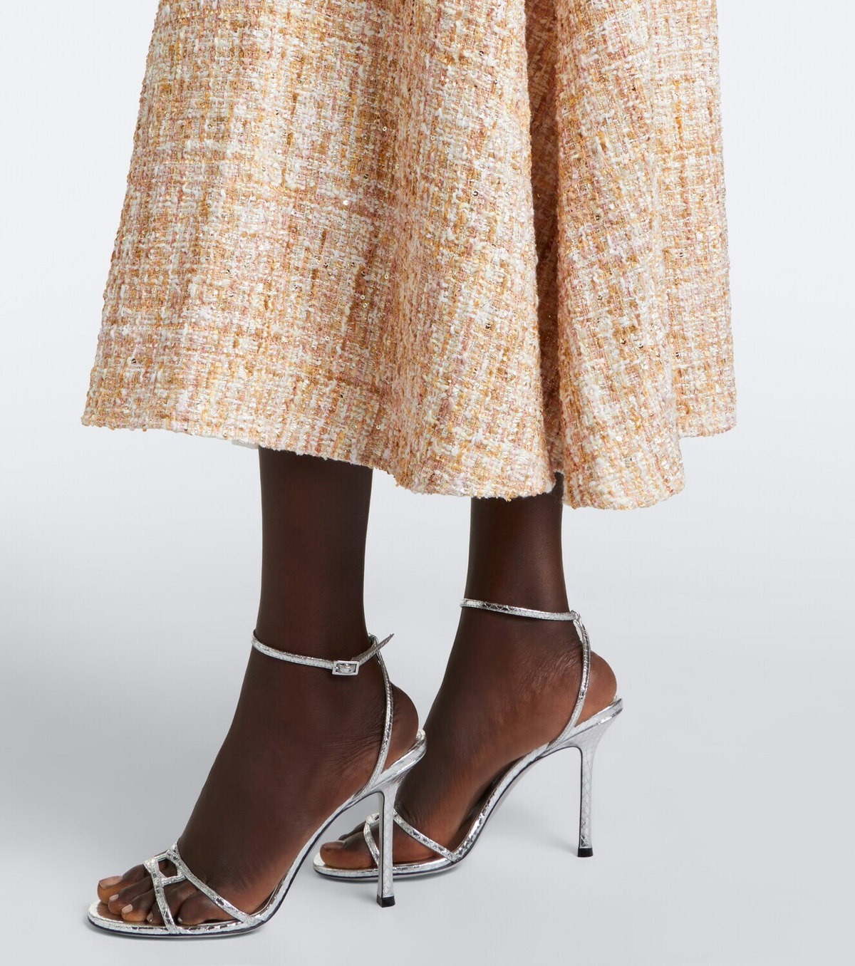 Safiyaa Maisie embellished tweed midi dress
