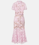 Self-Portrait Belted lace shirt dress