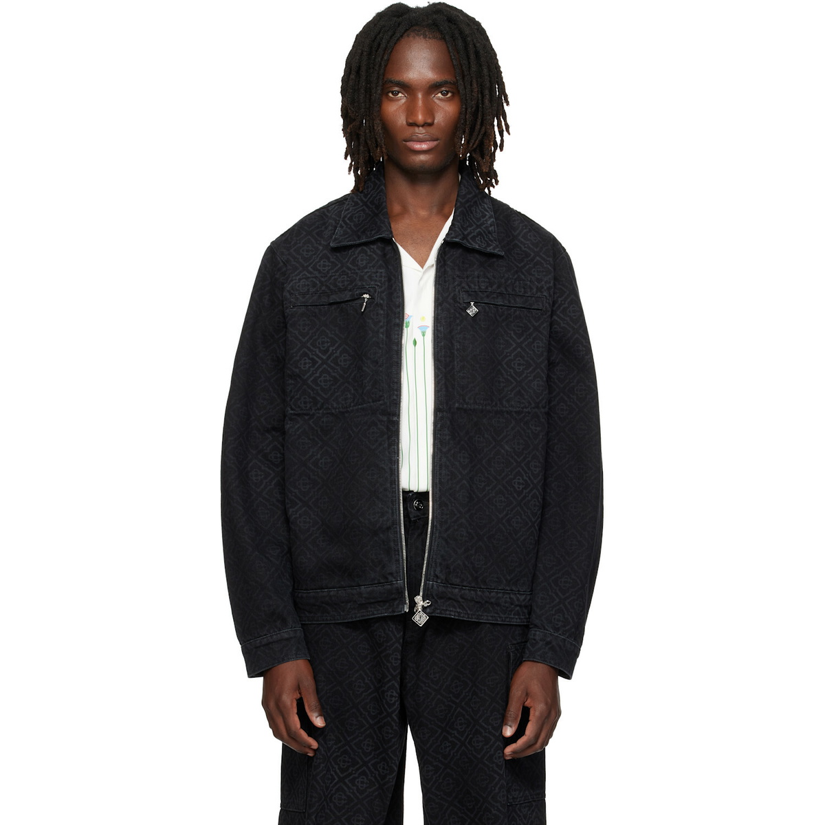 Casablanca Black Monogram Denim Jacket