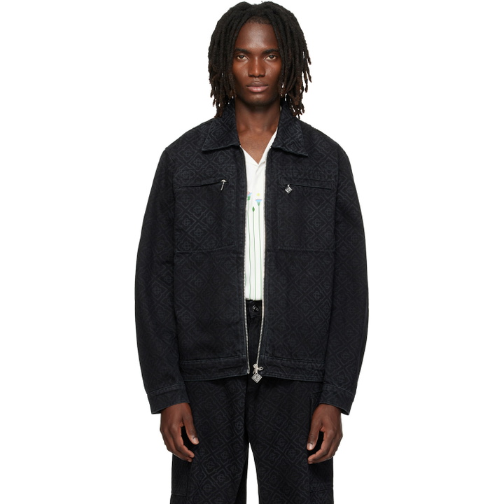 Photo: Casablanca Black Monogram Denim Jacket
