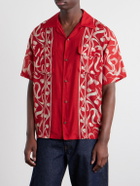 KAPITAL - Camp-Collar Printed Woven Shirt - Red