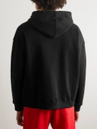 Valentino - Logo-Embroidered Cotton-Jersey Hoodie - Black