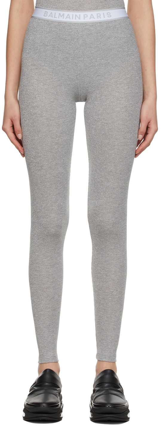 Balmain Leggings In Grey