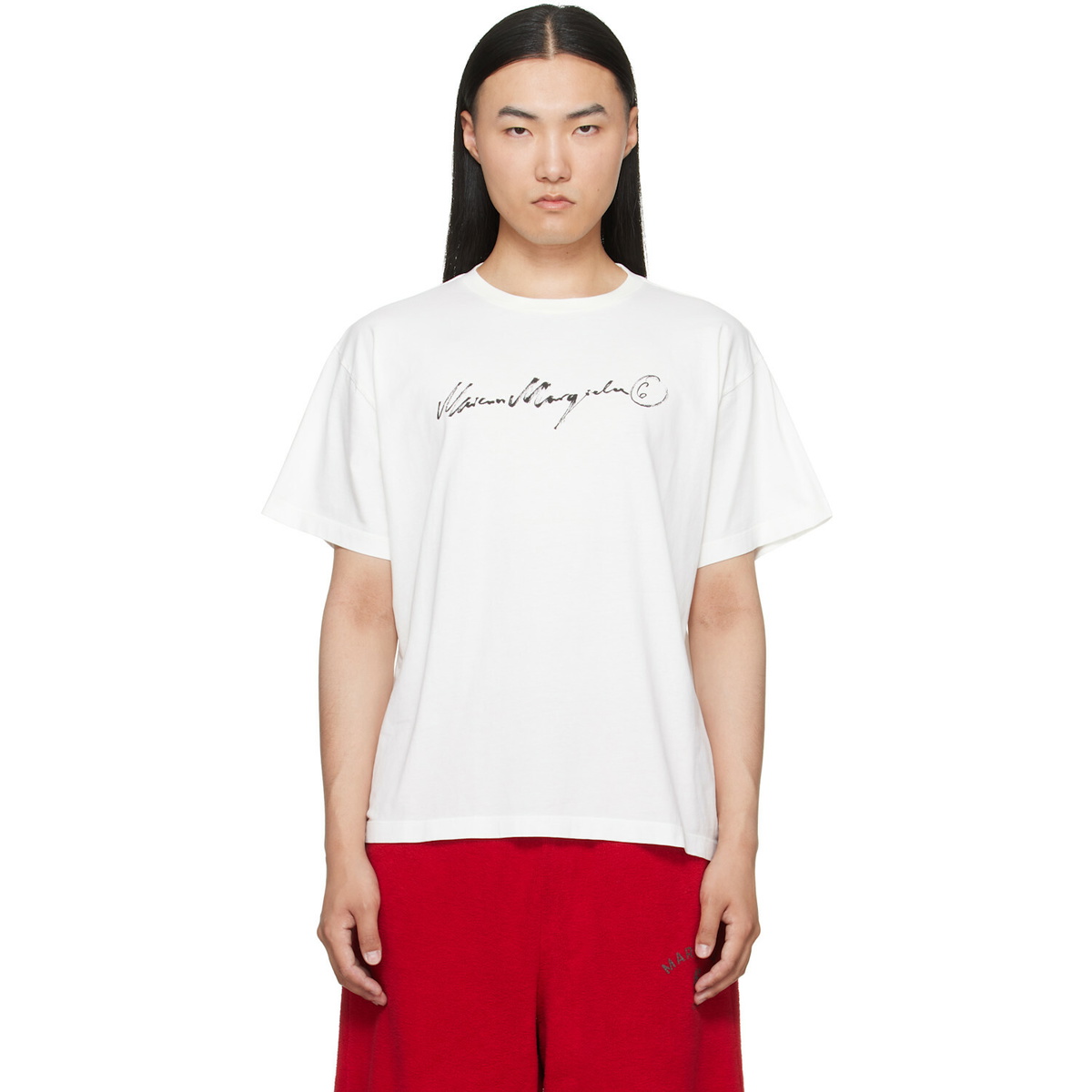MM6 Maison Margiela Off-White Overdyed Jersey T-shirt
