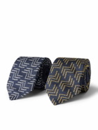 Missoni - Set of Two 7cm Logo-Embroidered Silk-Jacquard Ties