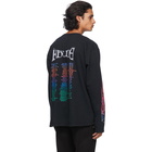 Rhude Black Neon Flame Long Sleeve T-Shirt