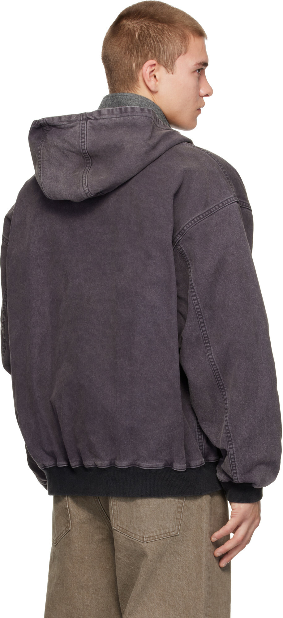 ssstein Gray Vintage Hooded Jacket