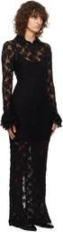 MSGM Black Lace Maxi Dress