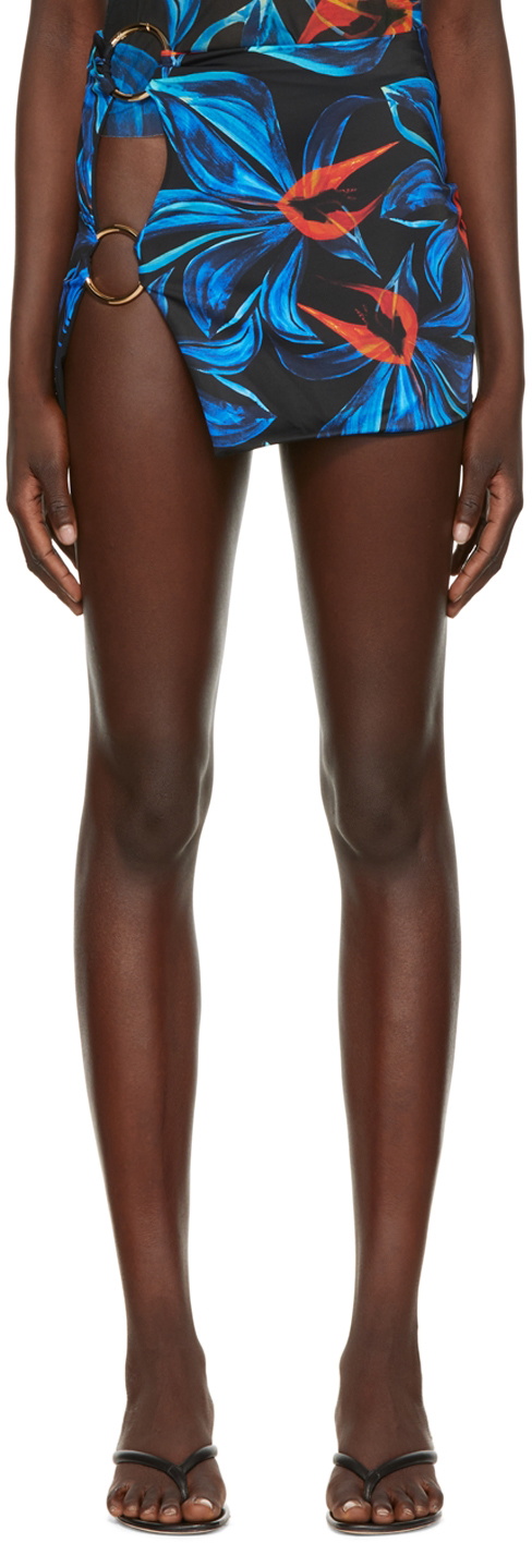 Louisa Ballou Blue Double Ring Cover Up Skirt