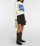 Ganni Embroidered leather cowboy boots