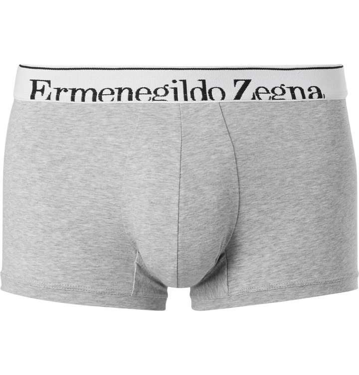 Photo: Ermenegildo Zegna - Stretch-Cotton Boxer Briefs - Gray