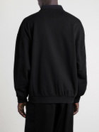 VETEMENTS - Logo-Embroidered Distressed Cotton-Jersey Sweatshirt - Black