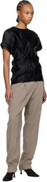 3.1 Phillip Lim Taupe Double Pleat Tapered Trousers