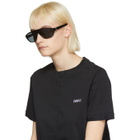 Ann Demeulemeester Black Linda Farrow Edition Oval Sunglasses