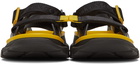 Alexander McQueen Black & Yellow Logo Webbing Sandals