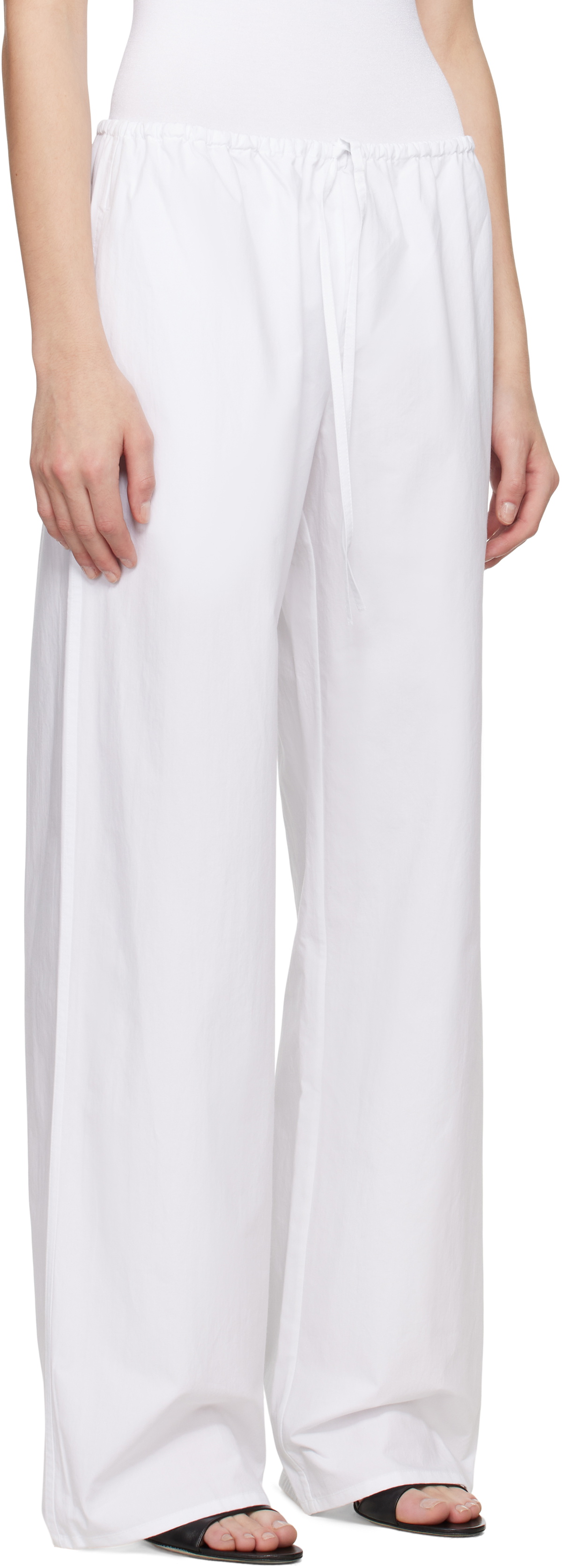 Matteau White Drawcord Trousers
