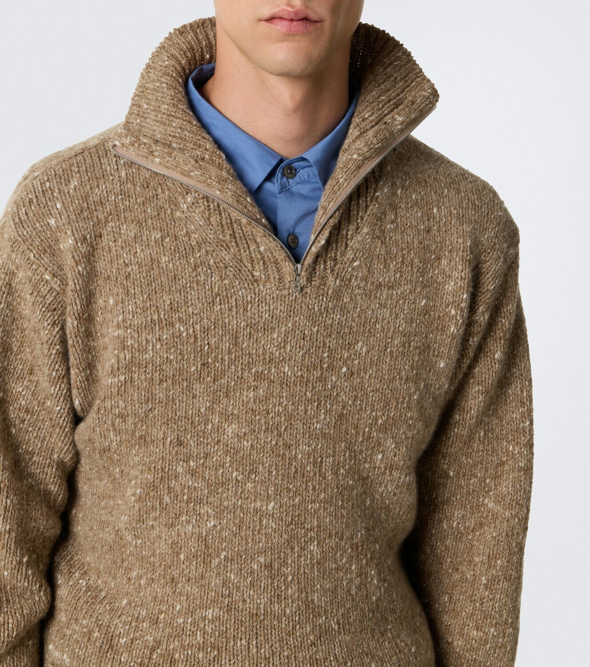 Auralee Wool half-zip sweater