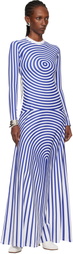 Jean Paul Gaultier White & Blue 'The Long Target' Maxi Dress