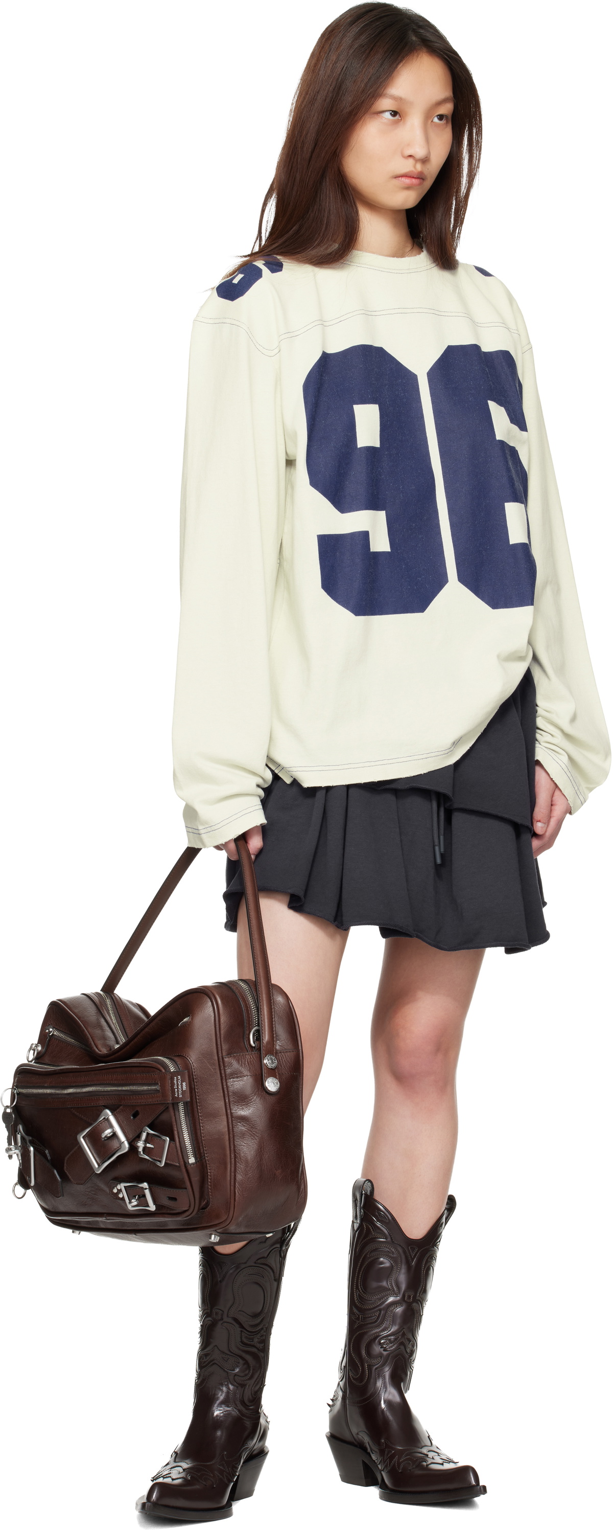Acne Studios Brown Pointy Leather Cowboy Boots
