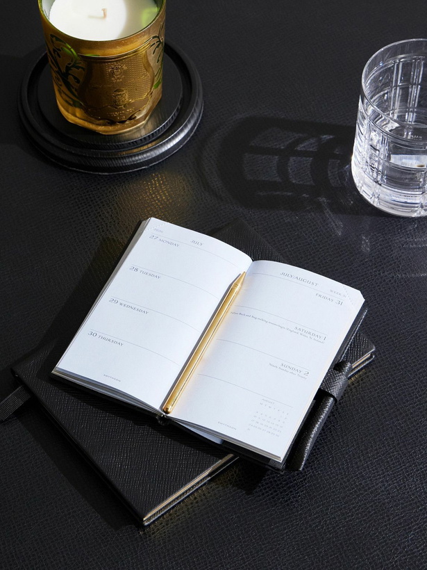 Photo: Smythson - Panama Cross-Grain Leather 2026 Weekly Diary with Pencil