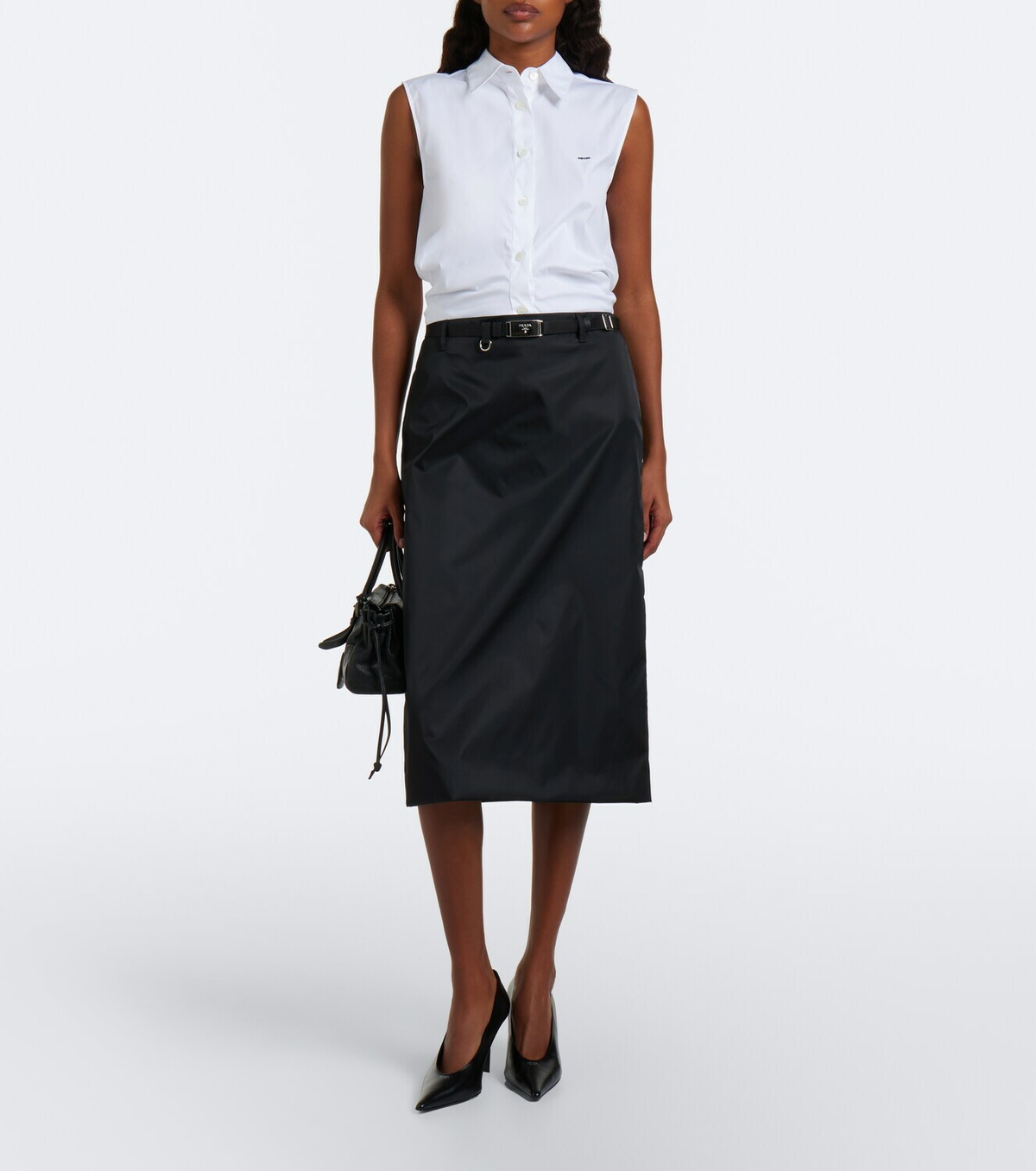 Prada Cotton-blend poplin shirt