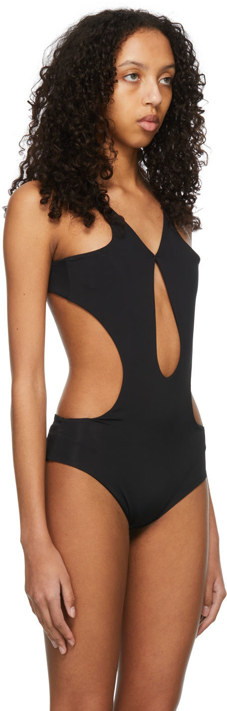 Maximilian Davis Black Nylon One-Piece Swimsuit