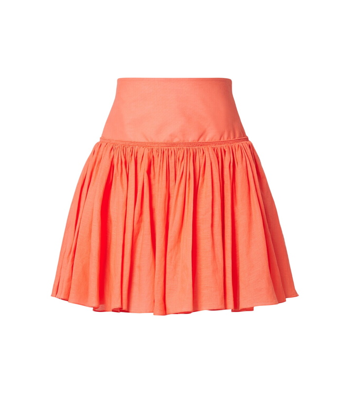 Photo: Alaïa Gathered cotton and linen miniskirt