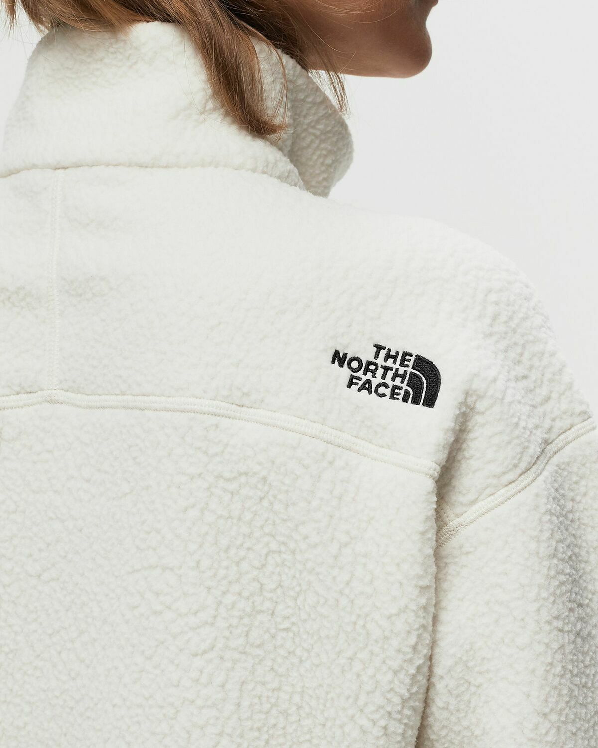 The North Face Crop High Pile Fleece White Half Zips The