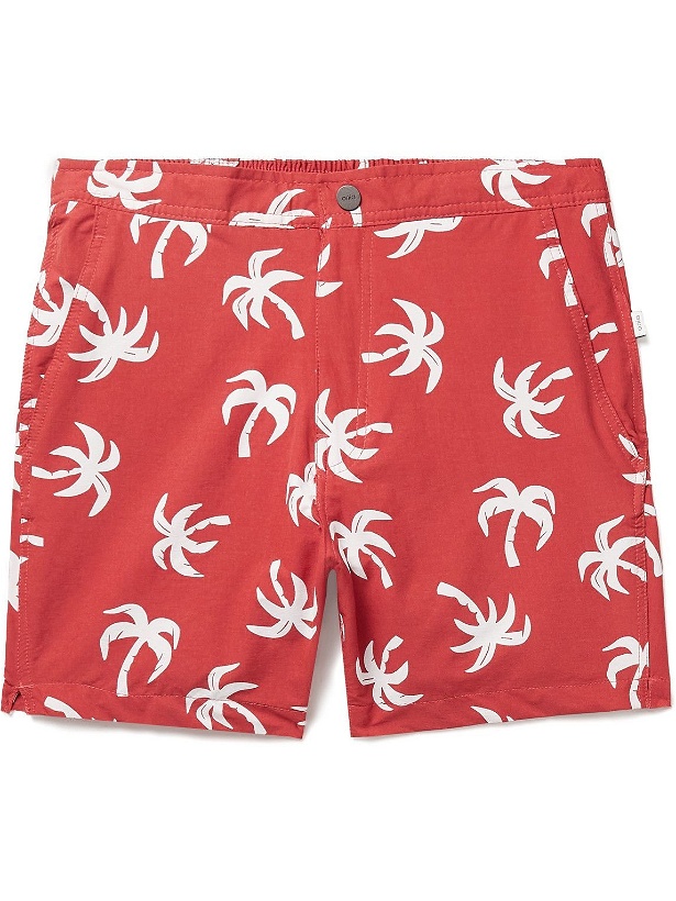 Photo: Onia - Calder Mid-Length Printed Swim Shorts - Red