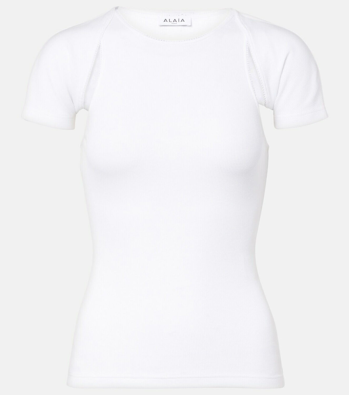 Alaïa Layered ribbed-knit jersey top