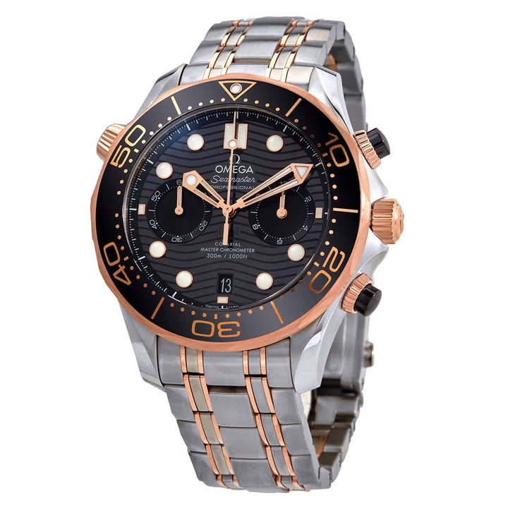 Photo: Omega Seamaster 300 Master Co-Axial Chronograph Automatic Chronometer Black Dial Mens Watch 210.20.44.51.01.001