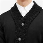 Comme des Garçons Homme Plus Men's Poly Wool Panel Cardigan in Black