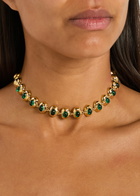 Joanna Laura Constantine Wave Crystal-embellished 18kt Gold-plated Choker - One Size