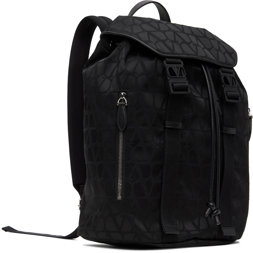 Men's Black Iconographe Backpack by Valentino Garavani