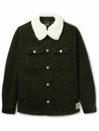 A.P.C. - Alenzo Wool-Trimmed Cotton-Corduroy Overshirt - Green