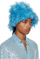 Dries Van Noten Blue Mohair Bucket Hat