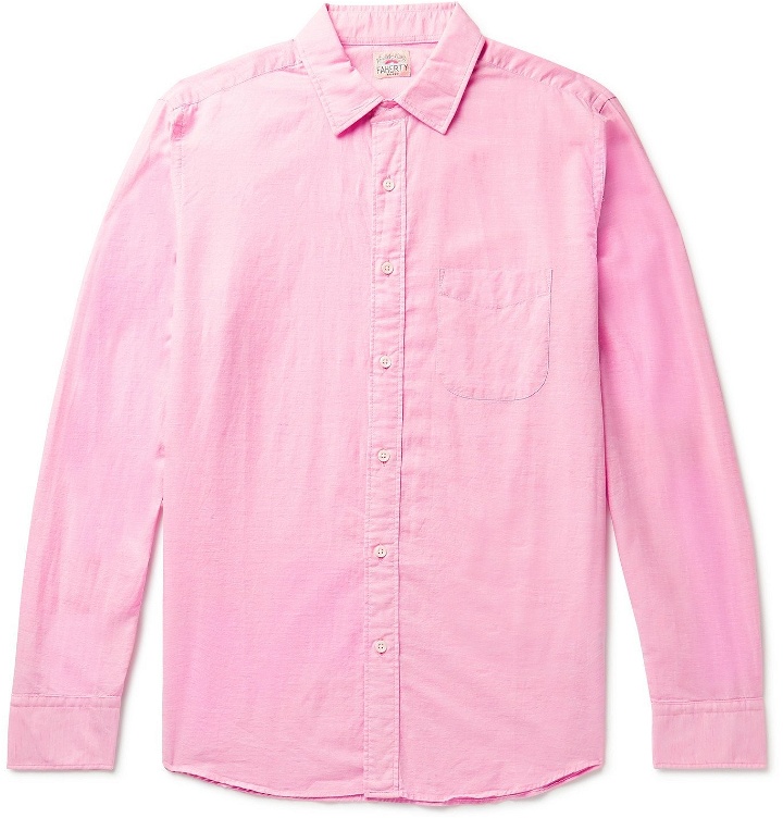 Photo: Faherty - Cloud End-on-End Cotton-Blend Shirt - Pink