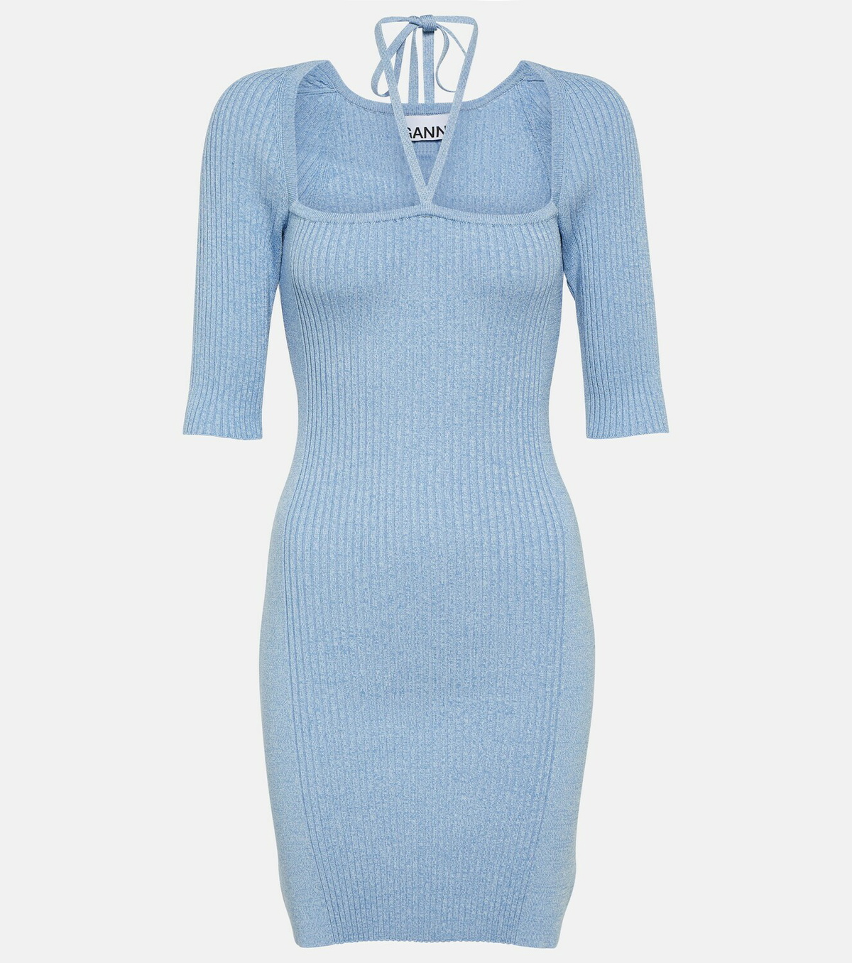 ganni melange knit mini dress Melange Knit Mini Dress in Safari