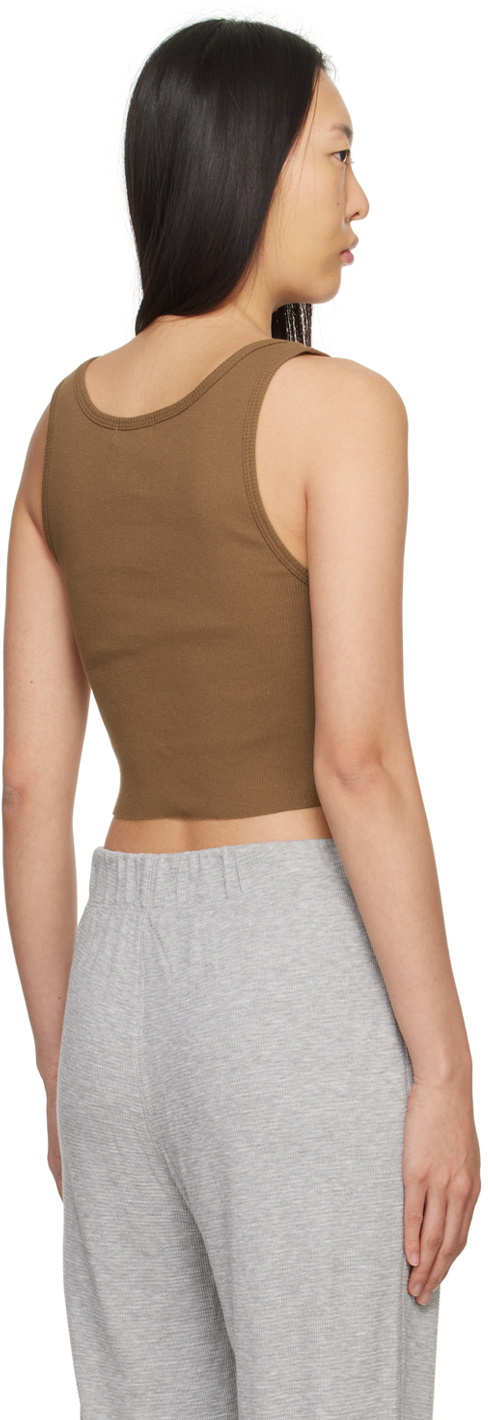 ÉTERNE Brown Cropped Tank Top