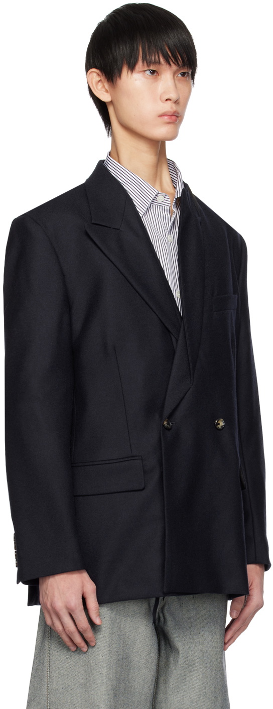 Marina Yee Navy Origami Blazer