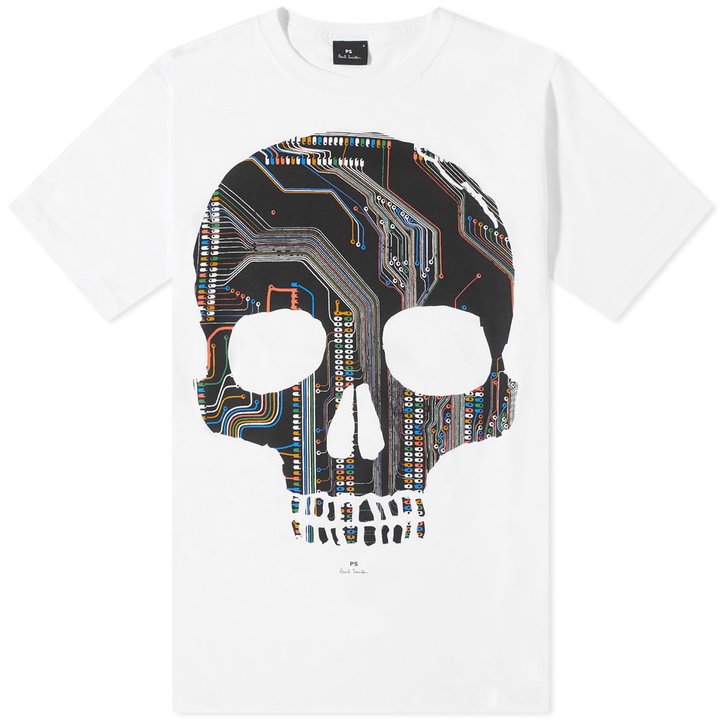 Photo: Paul Smith Men's Large Skull T-Shirt in White