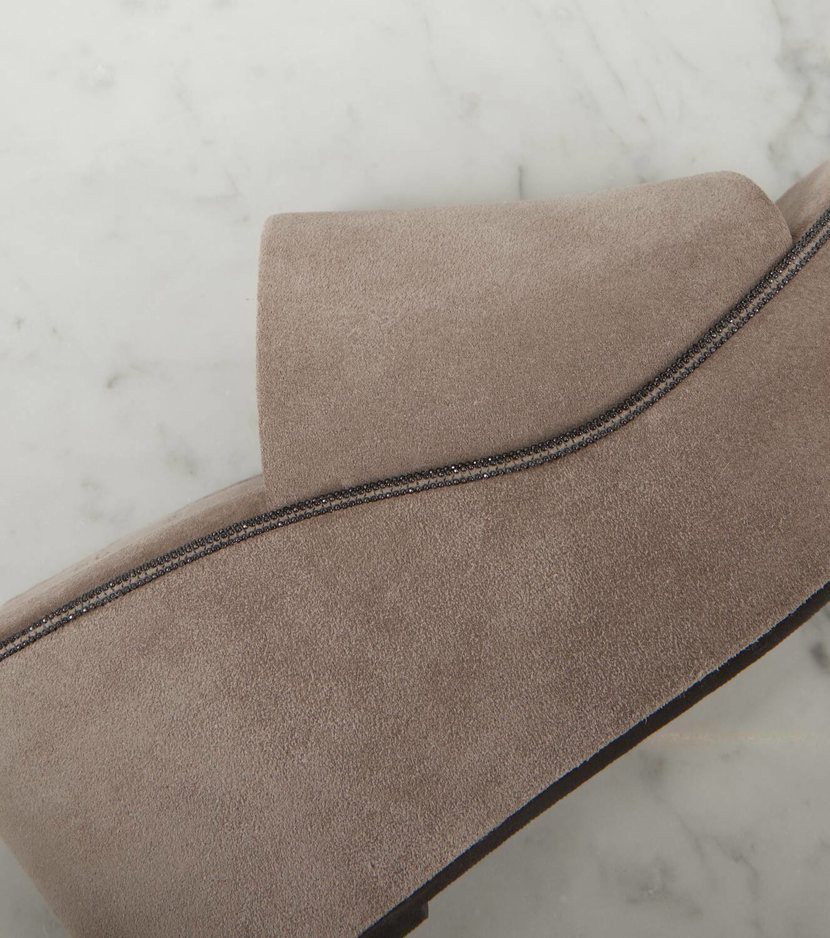 Brunello Cucinelli Suede platform slides