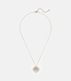 Mateo Cluster 14kt gold pendant necklace with pearls and diamonds