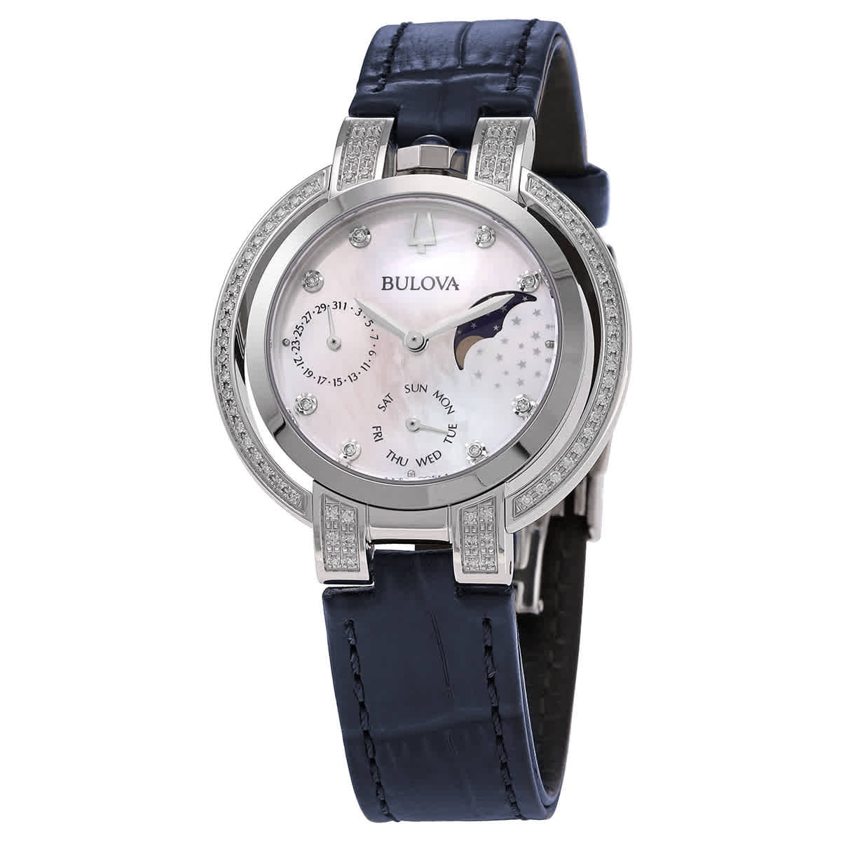 Bulova Rubaiyat Quartz Diamond White Dial Ladies Watch 96R237