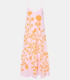 Juliet Dunn Floral tiered cotton midi dress