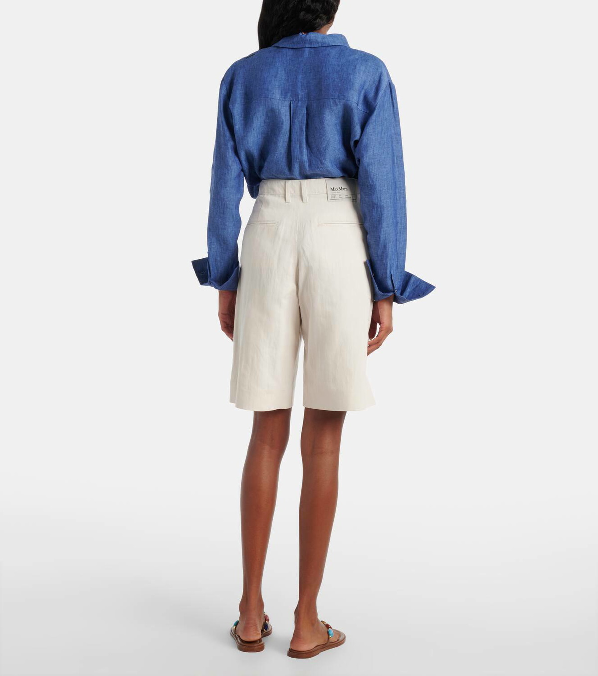 'S Max Mara Eric cotton and linen Bermuda shorts