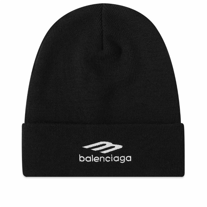 Photo: Balenciaga Men's Sports Logo Beanie in Black/White