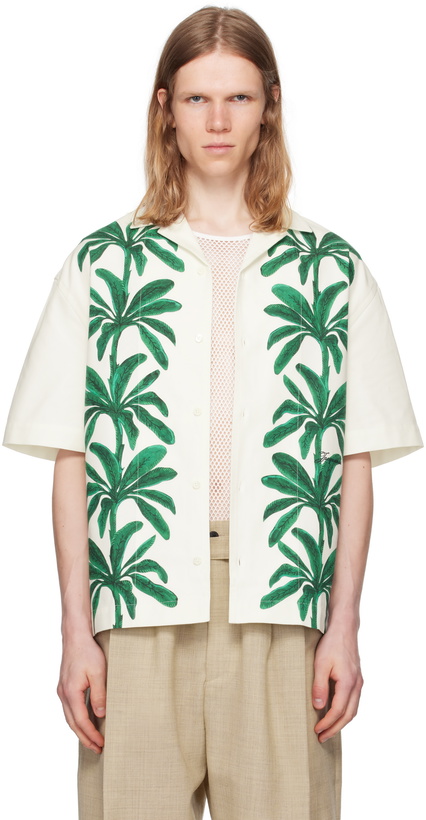 Photo: JACQUEMUS White & Green La Croisière 'The Jean' Shirt
